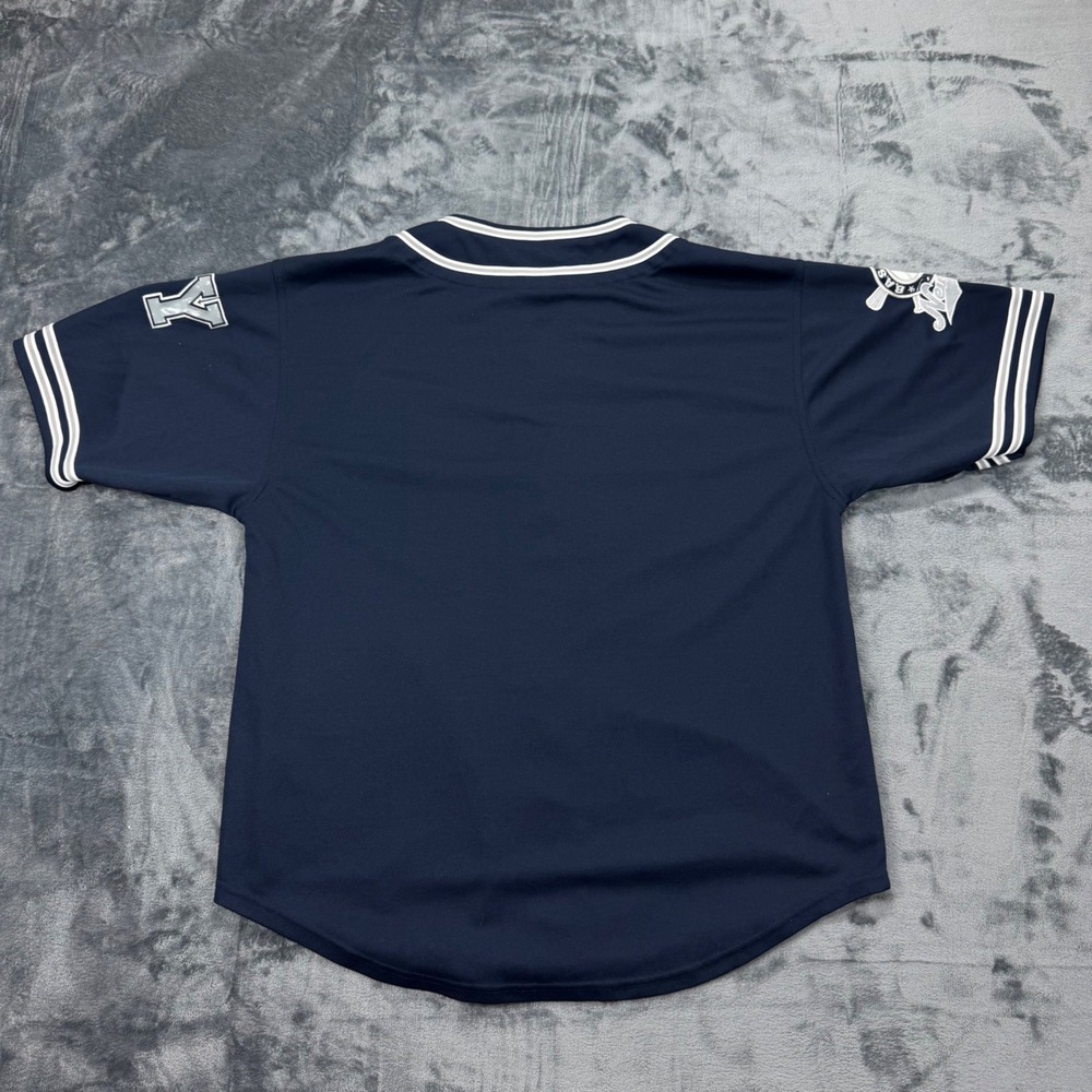 Colosseum Athletics New York Baseball Jersey Mens Large Navy Blue Button Up - Picture 3 of 11